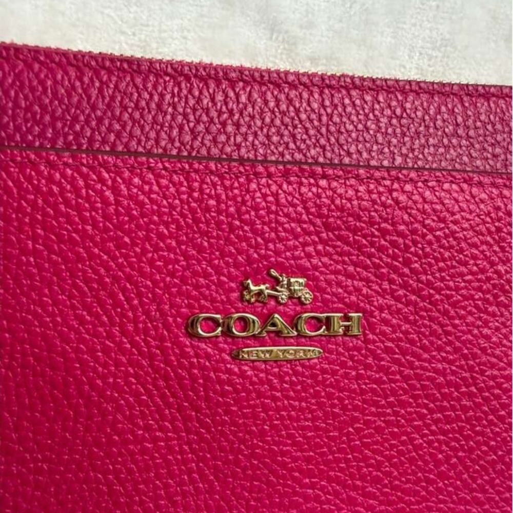 Coach Polished Pebble Crossbody Logo Cross Body Pink Ruby - Picture 4 of 10